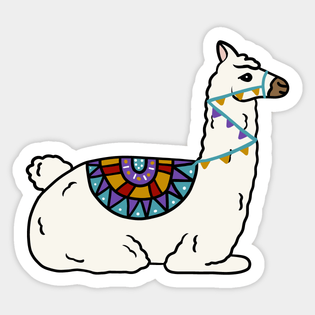 Peruvian llama Alpaca Animal Sticker by logiamerch